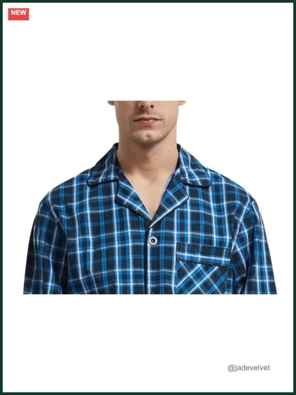 Men's 100% Cotton Long Sleeve Pajama Set with Drawstring Waist & Fly